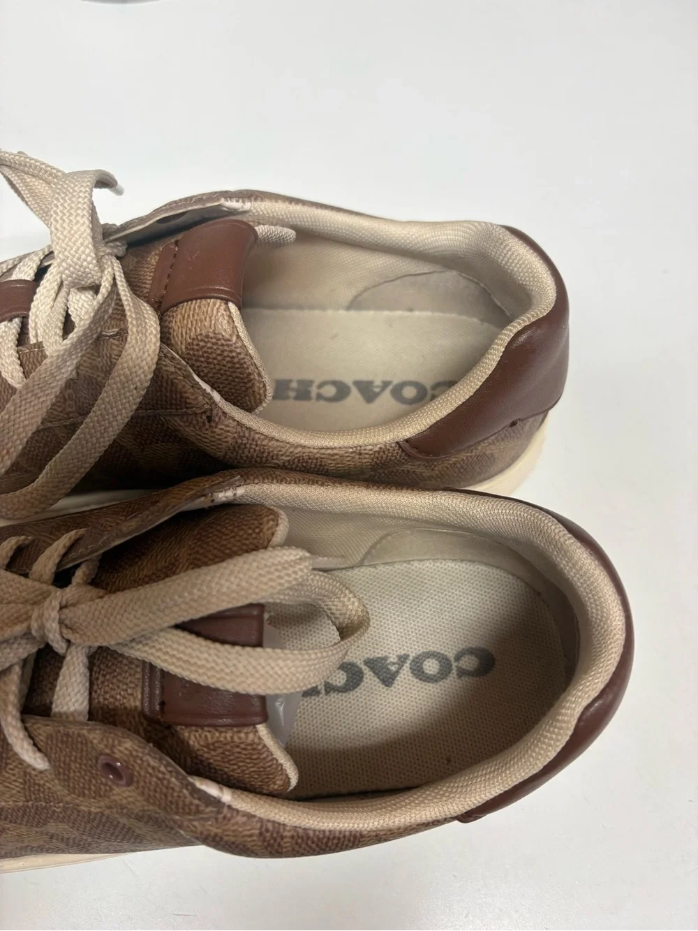Women's High Line Signature Logo Coated Canvas Sneakers size 10B excellent